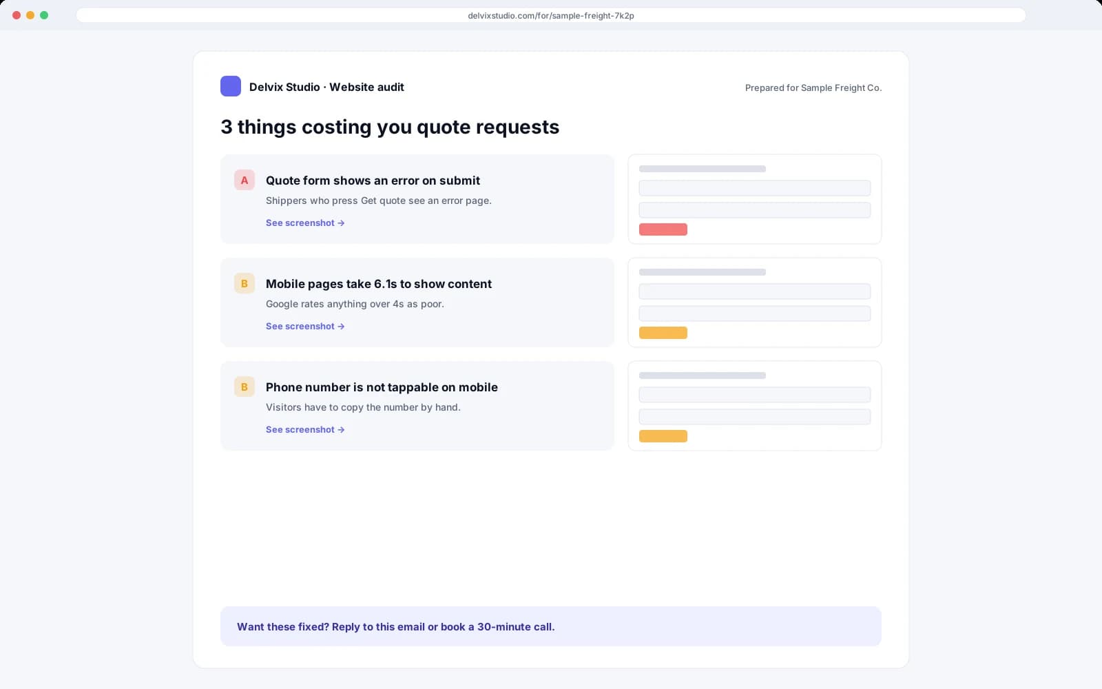 Sample audit report